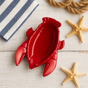 Boston Warehouse Red Lobster Ceramic Dish Coastal Serving Plate/bowl 7”